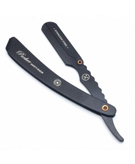 Parker vienašmenis shavette skustuvas - barber razor juodas