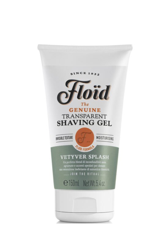 FLOID Transparent Shaving Gel Vetyver Splash, skutimosi gelis