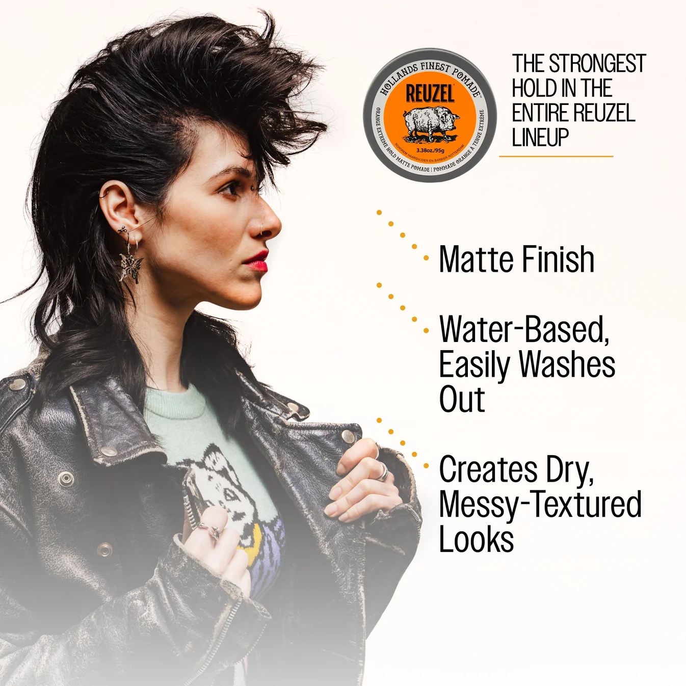 Reuzel Orange Extreme Hold Matte Pomade (95g) - Image 4